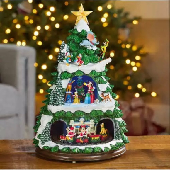 Disney Animated Christmas Tree w/ Music & Rotating Trays Hand Crafted & Painted - Picture 3 of 17